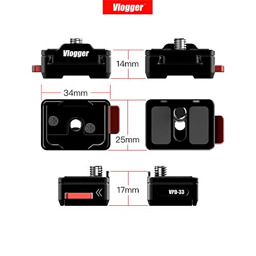 YDP Quick Release Clamp Plate Fast Loading Seat Camera Monitor Bracket Stand Head Platform Mount Base for DSLR Camera Mic Monitor Tripod Head Accessory