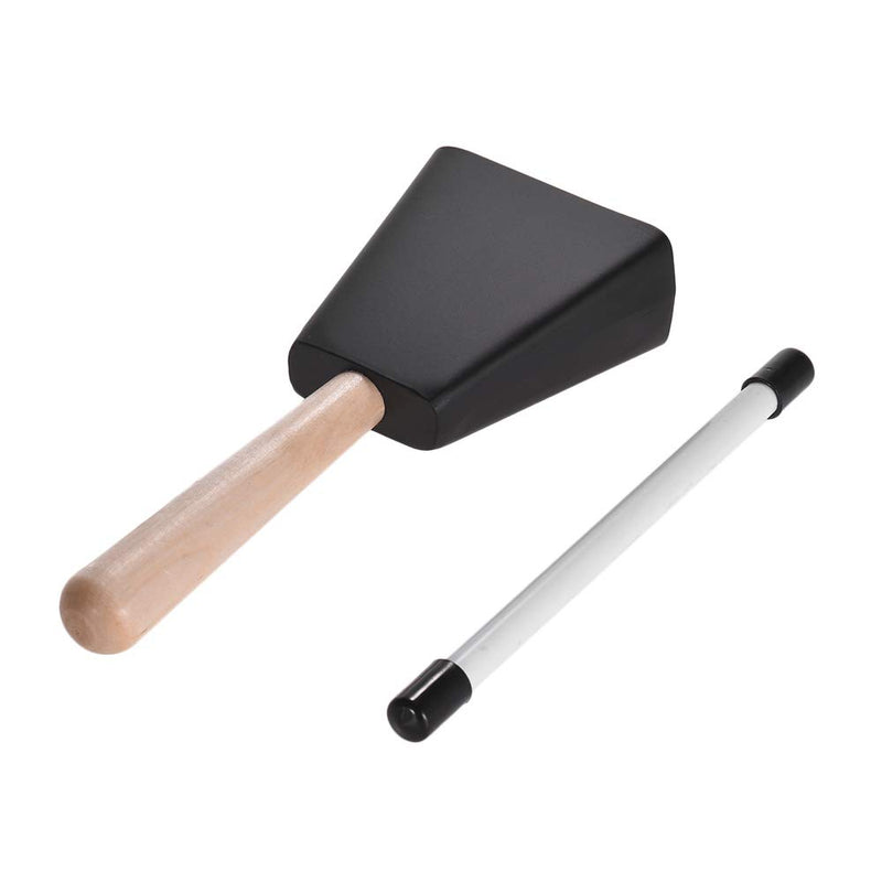 Muslady Professional Metal Cowbell with Wooden Handle Mallet Percussion Instrument