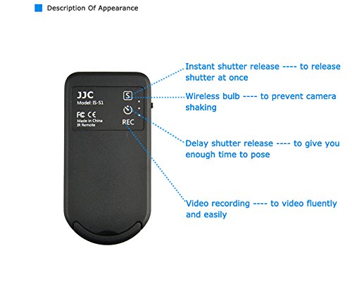 JJC Wireless Infrared Shutter Release Remote Control for Sony A6600 A6500 A6400 A1 A7 III A7 II A7R IV A7R III A7S III A7S II A9 II A99II NEX-6 NEX-7 Replaces Sony RMT-DSLR1 & RMT-DSLR2 Remote Replace Sony RMT-DSLR1