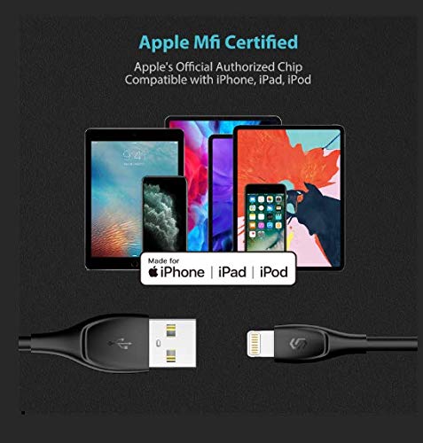 Syncwire iPhone Charger 3ft Lightning Cable - [Apple Mfi Certified] Apple Charger Cord for iPhone 12 11 XS Max XR X 8 Plus 7 Plus 6S 6 Plus Se 5, iPad iPod, iPhone 11 Pro Max, iPhone 11 Pro- Black