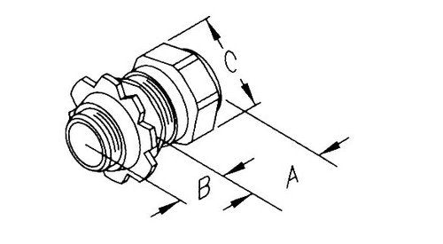 Morris Products 14970 EMT Rain Tight Compression Connector, Steel, 1/2" Trade Size, 1-Pack