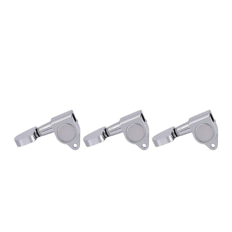 3L3R Guitar Tuning Pegs, Guitar Locking Tuners Zinc Alloy Machine Heads Silver