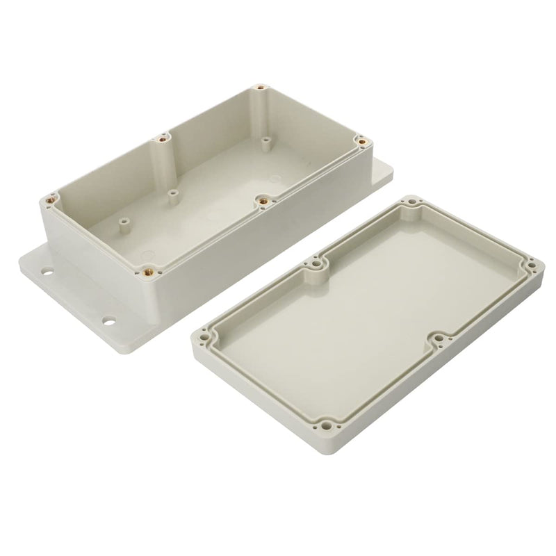 Fielect Junction Box ABS Plastic Dustproof Waterproof IP66 Junction Project Box Universal Electrical Project Enclosure Case with Fixed Ear, 6.22" x 3.54" x 1.81" 158x90x46mm(L*W*H) Fixing Lug