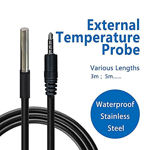 [AUSTRALIA] - Ubibot DS18B20 Audio Plug Temperature Probe, Waterproof Pool Sensor, Works with SP1 5 meters audio jack 