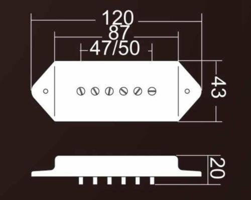 Black P90 High Power Sound Neck Bridge Dogear Pickup Soapbar Pickups Set