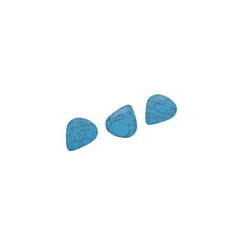 Alnicov 3Pcs Guitar Picks,Natural Stone Picks for Bass Guitar Ukulele,Crack Blue