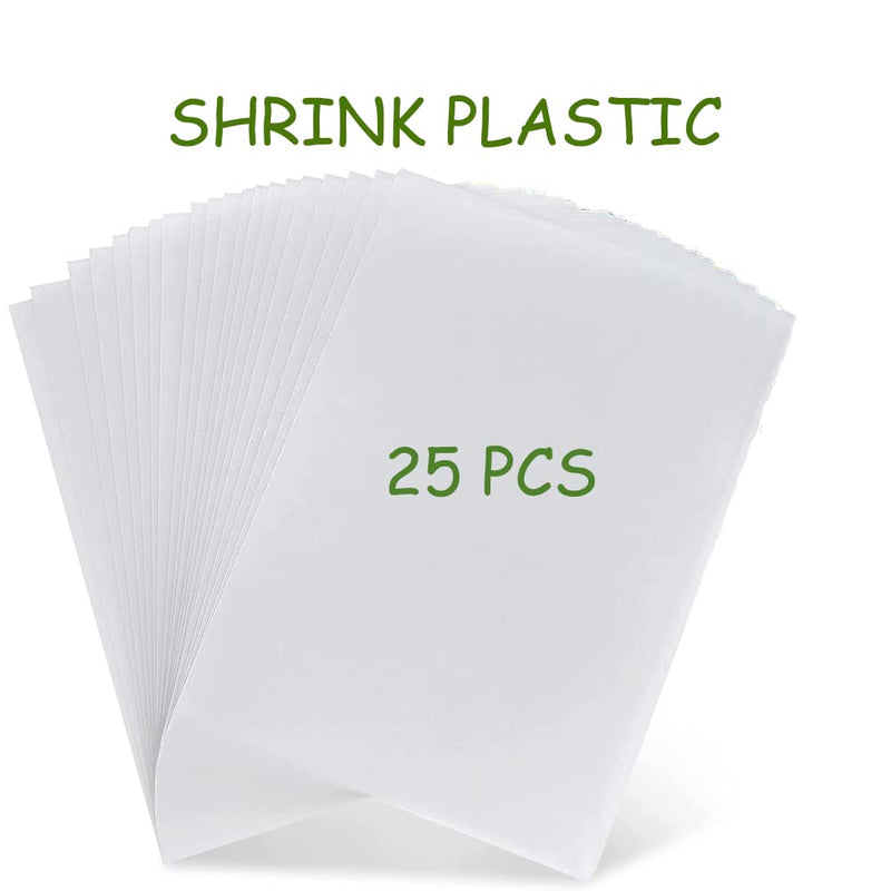 Shrink Plastic Sheets - 5.7X7.8 inch - 25 PCS Heat Shrink Papers for Handmade Crafts. Fantastic Choice for Kids and Parents Making DIY Gifts