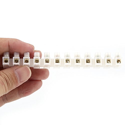 10Pcs 360V 10A Dual Row Screw Terminals Electric Barrier 12-Position Terminal Strip Block Wire Connector Block