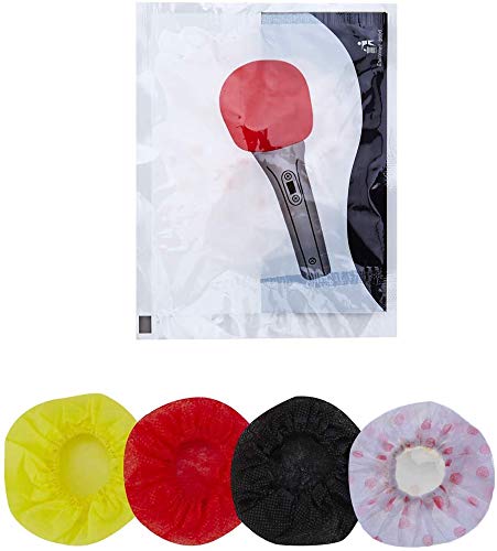 [AUSTRALIA] - Disposable Microphone Covers Non-Woven Mic Covers Handheld Microphone Windscreen Protective Caps for KTV (200 pcs Red+Yellow+Black+Red Pot) 200 pcs Red+Yellow+Black+Red Pot 