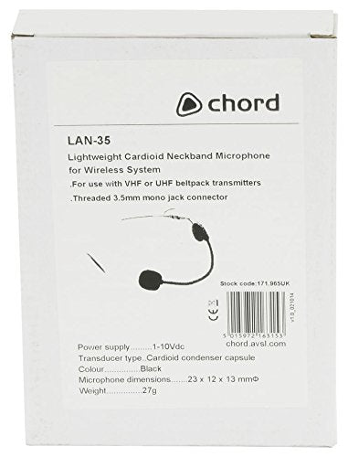 chord LAN-35 Neckband Microphones for Wireless Systems