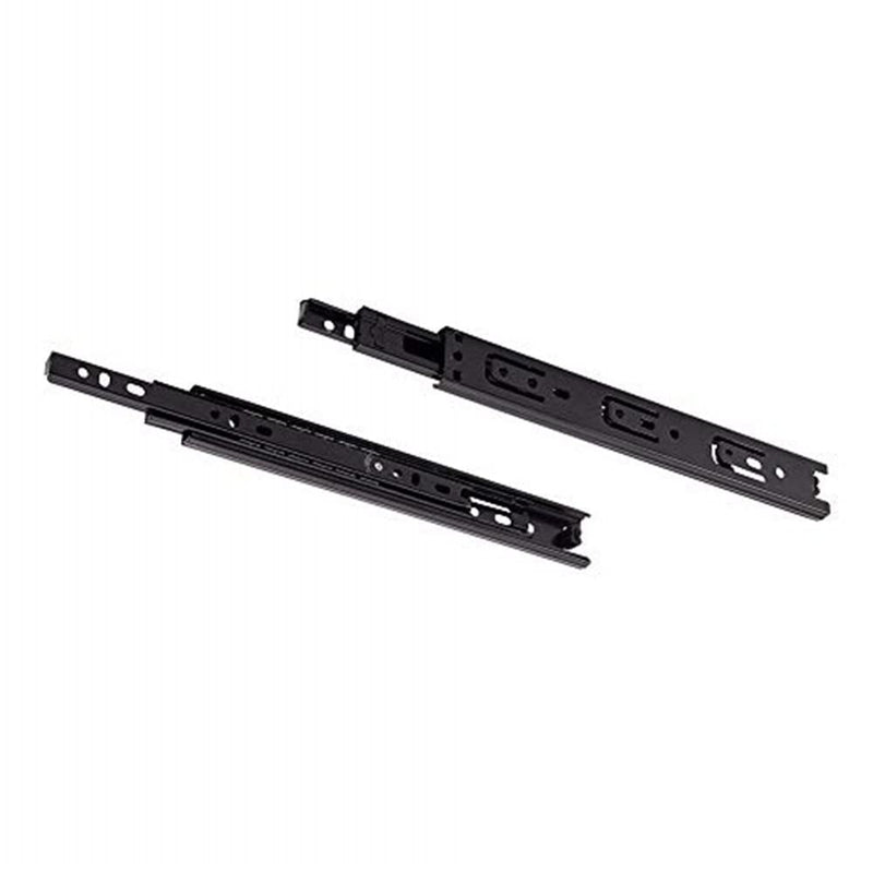 Juvielich 3 Fold Full Extension Ball Bearing Slide 10"x1.18" Undermount Drawer Slides Sliding Drawer Fittings for Furniture Drawers Black 1Pair