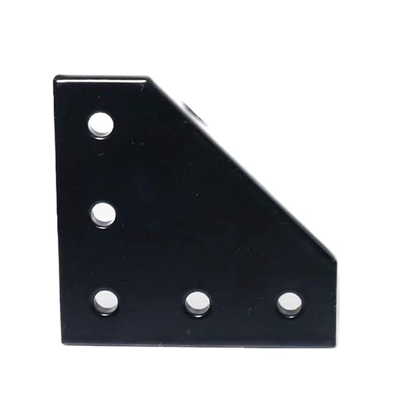 [AUSTRALIA] - YVSPTIK 8PCS/Set Surface Anodic Oxidation Black L Shape Corner Bracket Plate 5-Hole Outside Joining Plate for 2020 Series Aluminum Profile 3D Printer Frame (2020, Black L-8pcs) 