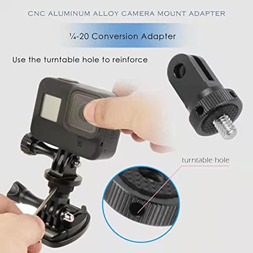 [AUSTRALIA] - Tripod Mount Adapter,Aluminum Camera Mount Adapter ,¼-20 Conversion Adapter for Tripod Adapter Mount ,Compatible with GoPro Hero Sony Sjcam Action Camera and Other Standard 1/4 inch Accessories black + silver 