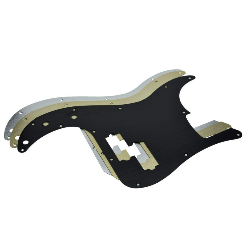 Dopro 13 Hole Left Handed Modern-Style Metal Aluminium Anodized Precision Bass P Bass Pickguard Fits American Fender P Bass Black Left Handed Version