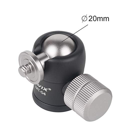 CAVIX MT-04 Mini Ball Head Cell Phone Micro Ball Head Panoramic Camera Tripod Mount w 360° Rotatable and 1/4" Thread for iPhone Phone Ring Light Stand DSLR Mirrorless Cameras Desktop Tripod Monopod 20