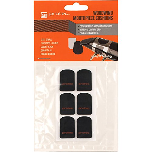 Protec Woodwind Mouthpiece Cushions, 6-Pack, Size Small, Thick (.8mm), Black, Model MCS8B Smaller Cushion Thick (.8mm)