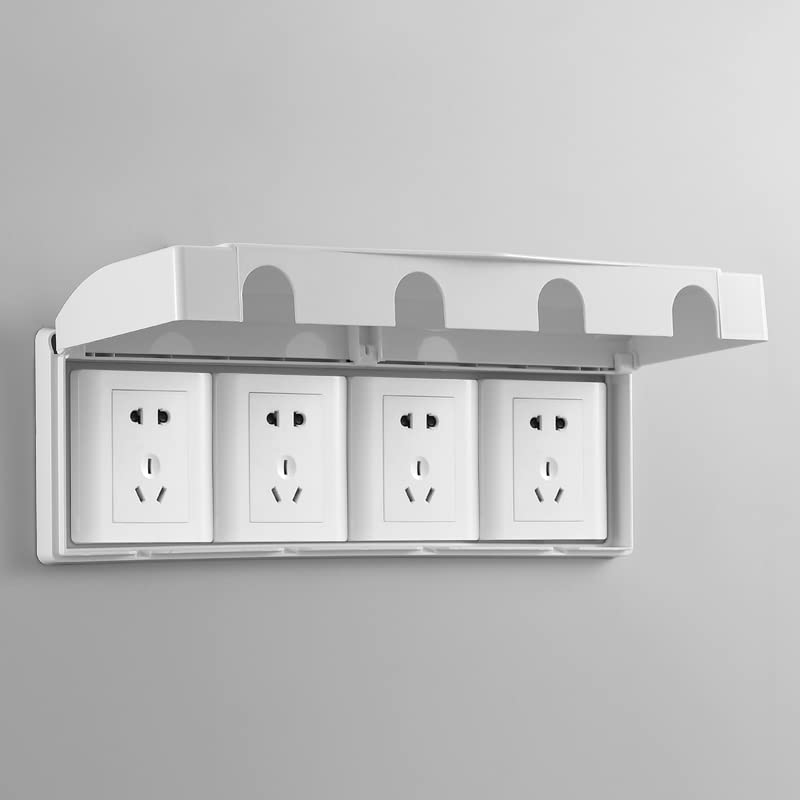 Fielect Weatherproof in Use Outlet Cover Plug Receptacle Protector for Retrofit Siding Construction White 118 Type 210x95x41mm 2Pcs