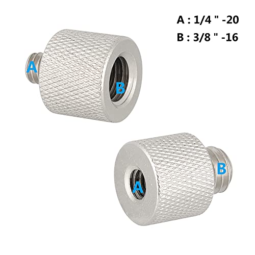 CAMVATE 1/4" Female to 3/8" Male & 3/8"-16 Female to 1/4"-20 Male Screw Adapter for Tripod and Camera and Qr Plate/Adapter Brass - 0910