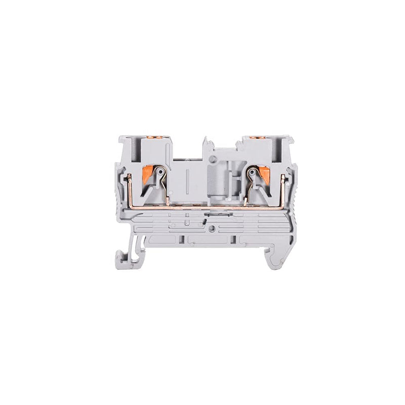 SIPUN ST2-2.5 Din Rail Terminal Block Spring Push in PT Type 2.5mm Screwless Wire Terminal 50 Pcs with Cover End Stop Jumper