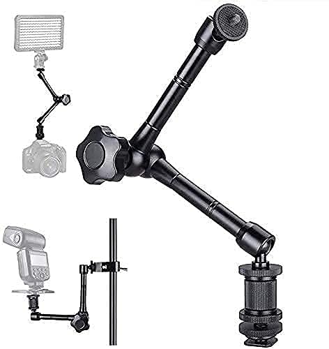 11inch Adjustable Articulating Friction Magic Arm & Large Super Clamp for Camera Rig, LCD Monitor, LED Flash Lights (11 inch Magic arm+ Super clamp) 11 inch Magic arm+ super clamp