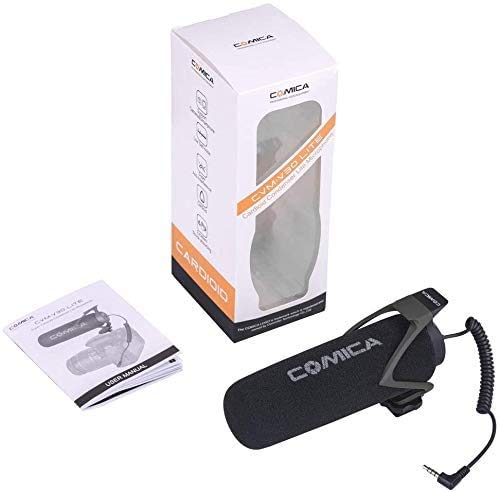 Comica CVM-V30 LITE B Universal Camera Microphone Directional Condenser Shotgun Video Microphone for Canon, Nikon, Fuji, Sony, Panasonic, Olympus DSLR Cameras, iPhone Android Smartphones etc.