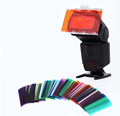 Fomito Color Gel Kit Filter 30ps w/Gels-Band & Reflector for Canon Nikon Olympus Pentax Yongnuo Neewer Godox Speedlite