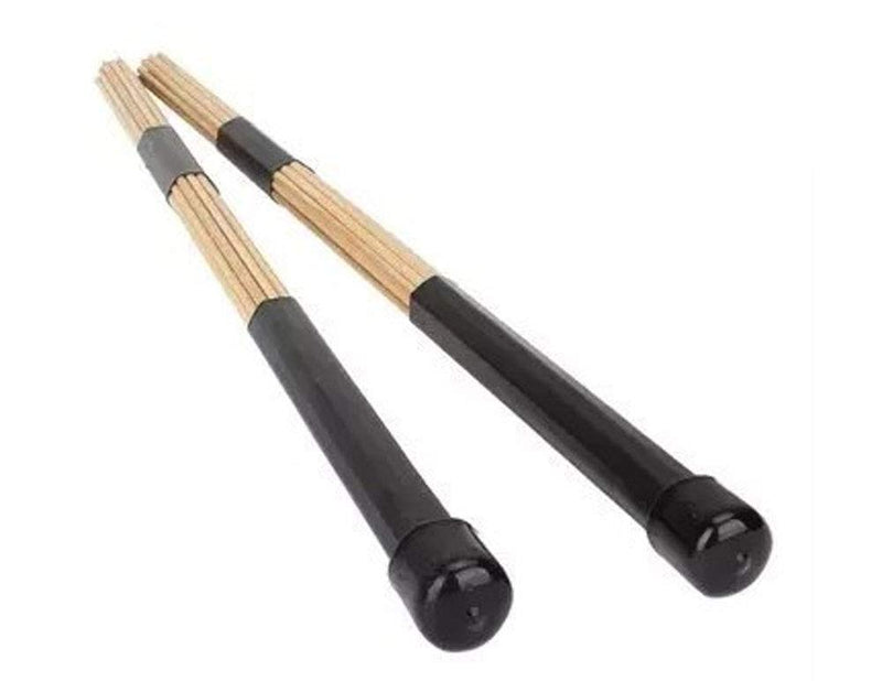 Tzong 2Pcs Black Jazz Drum Rod Brushes Sticks Made of Bamboo for Jazz Folk Music