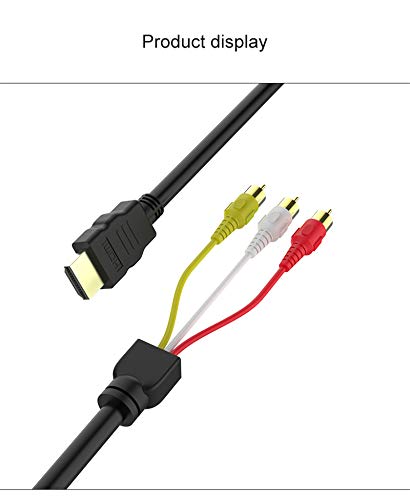 HDMI to RCA Cable,1080P HDMI Male to 3rca Video Audio AV Composite Male M/M Connector Adapter Cable Cord Transmitter(NO Signal Conversion Function), One-Way Transmission from HDMI to RCA for TV HDTV