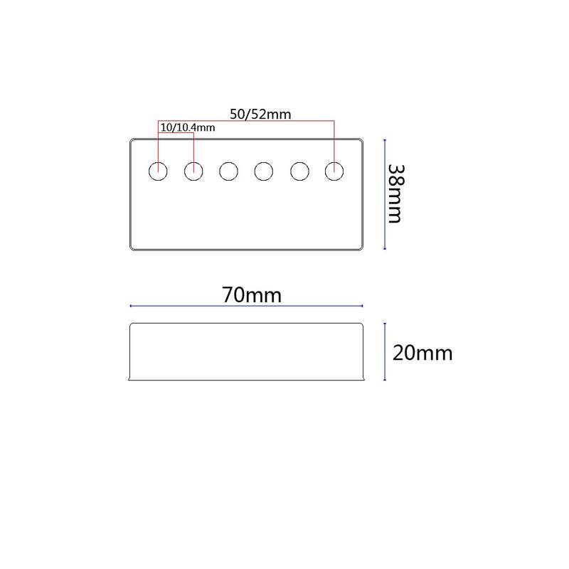 Alnicov Set of 2 Humbucker Guitar Pickup Covers Brass Pickup Covers 50MM/52MM Pole Spacing Fits for LP Les Paul Electric Guitar,Red