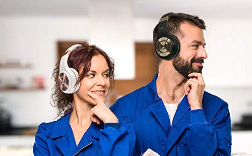 Morpheus 360 Bluetooth Headphones, Wireless Headphones Over Ear, Wireless Headset with Microphone, White with Rose Gold Accents, Comfortable Design HP5500R