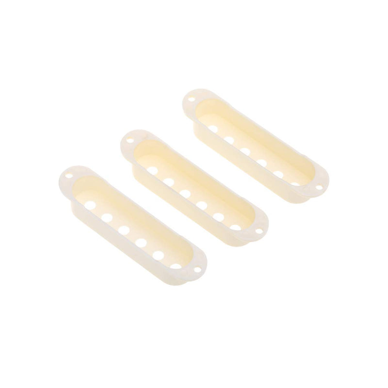 Musiclily Pro Plastic 50/50/52mm Stratocaster Guitar Single Coil Pickup Covers Set for Import Strat Squier, Aged White (Set of 3)