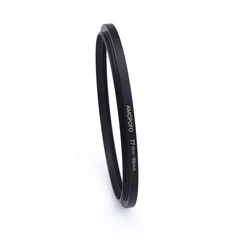 77mm-86mm Metal Ring/77mm to 86mm Step Up Ring for Filters,Made of CNC Machined with Matte Black Electroplated Finish,Compatible with All 77mm Camera Lenses & 86mm Accessories 77 to 86mm Step Up Ring Adapter