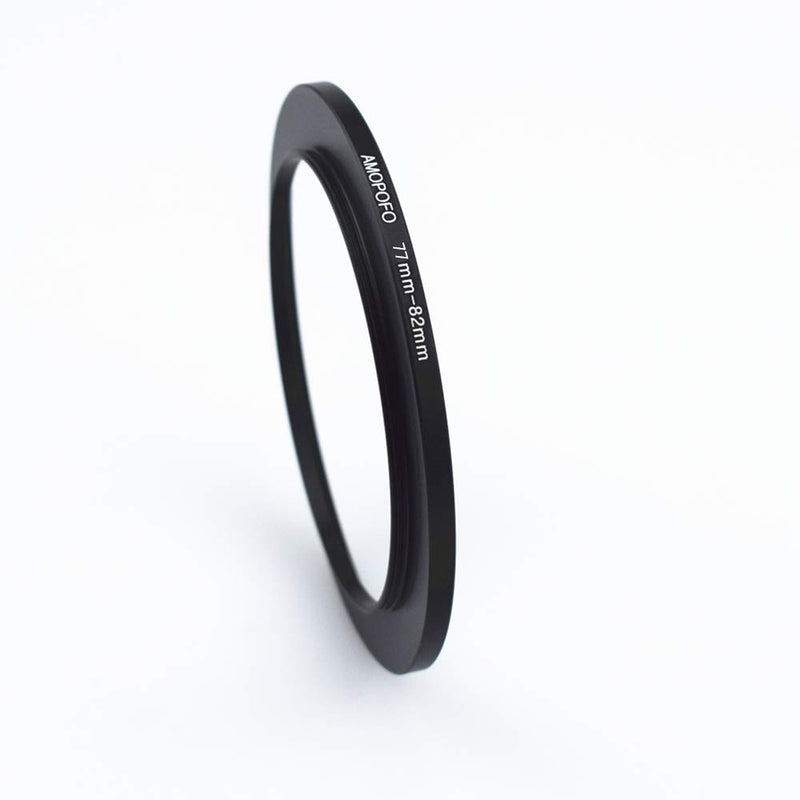 [AUSTRALIA] - 77mm-82mm Metal Ring/77mm to 82mm Step-Up Ring for Filters,Made of CNC Machined with Matte Black Electroplated Finish,Compatible with All 77mm Camera Lenses & 82mm Accessories 77 to 82mm Step Up Ring Adapter 