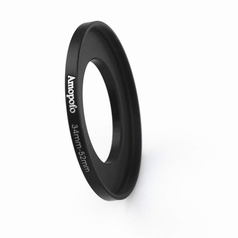 34mm to 52mm Camera Filters Ring Compatible All 34mm Camera Lenses or 52mm UV CPL Filter Accessory,34-52mm Camera Step Up Ring 34 to 52mm Step Up Ring Adapter