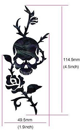 Inlay Sticker for Guitars & Bass - Rose & Skull - White Pearl,B-135RS-WT