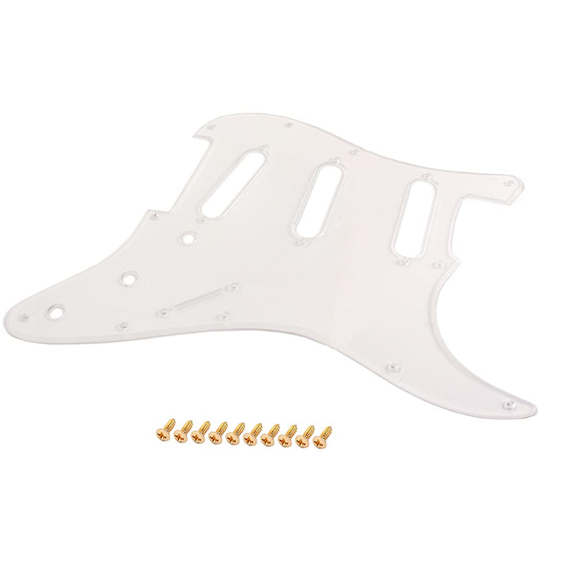 Alnicov 11 Hole PVC Clear SSS Guitar Pickguard Scratch Plate With Gold Screws for ST Electric Guitar