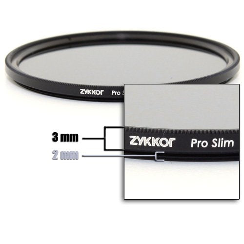 Zykkor 58mm Pro Slim CPL - MC UV - ND 0.6 Filter Kit with Deluxe Pouch