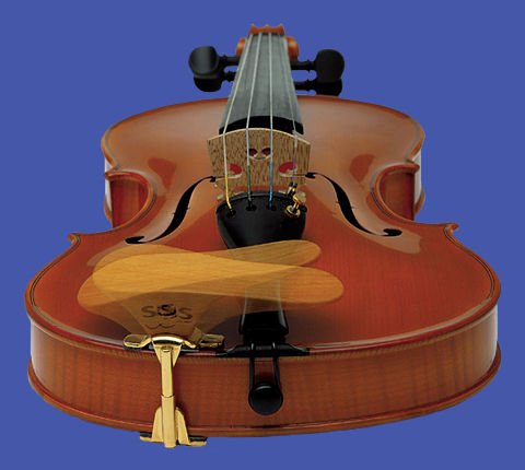 SAS Rosewood Chinrest for 3/4-4/4 Violin or Viola with 24mm Plate Height and Goldplated Bracket