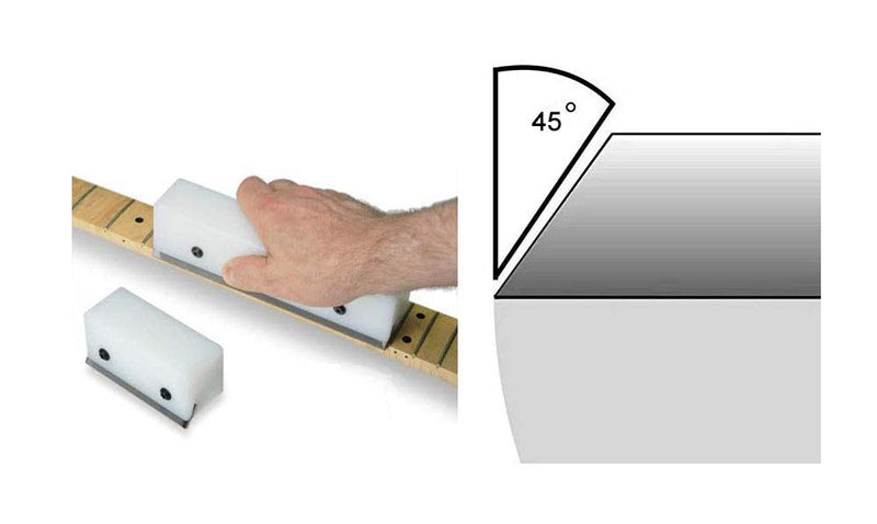 Jiayouy Guitar Fret File Edge Sanding Leveling File Luthier Tool White 45 Degree Fret Bevel - 3.7" x 1.5"