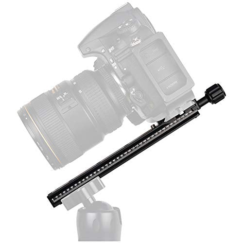 CAVIX 200mm Camera Rail Nodal Slide Metal Quick Release Clamp w 1/4" Screw for Panoramic Macro Photography Compatible w Arca Swiss RRS Quick Release Plate for DSLR Tripod Monopod Ball Head FNR-200