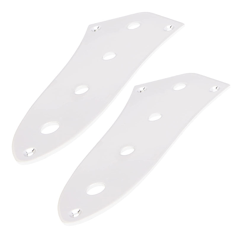 2Pcs Yootones 4 Holes Jazz Bass Control Plate Compatible with Jazz J Bass Guitar Parts (Silver)