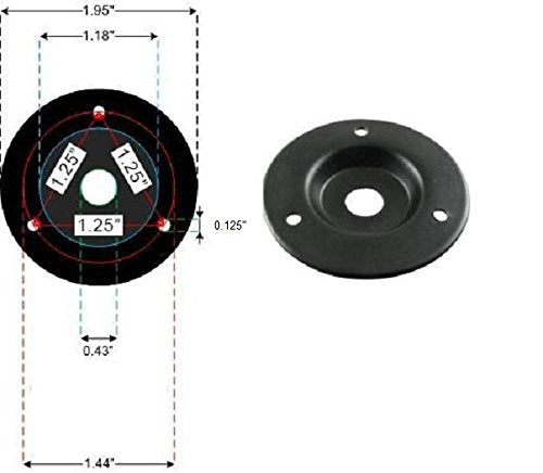 [AUSTRALIA] - 2 Pack Round Metal Speaker Jack Plates for Amplifier Cabinets 1/4 inch Black Finish 2 inch Diameter 