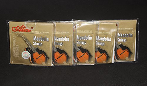 5 Sets Alice Stainless Steel Coated Copper Alloy Mandolin Strings Medium 11-40, AM05 (.011 .015 .026 .040)