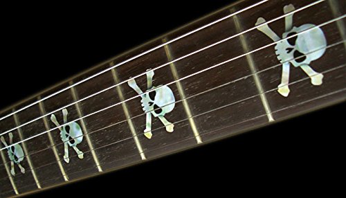 Inlay Sticker Fretboard Position Marker for Guitars and Bass Skulls White Pearl