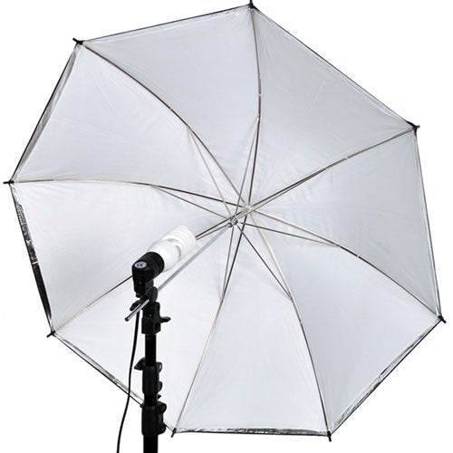 CowboyStudio 2X 40in White Satin Umbrella with Reflective Silver Backing and Removable Black Cover 2X 40 inch