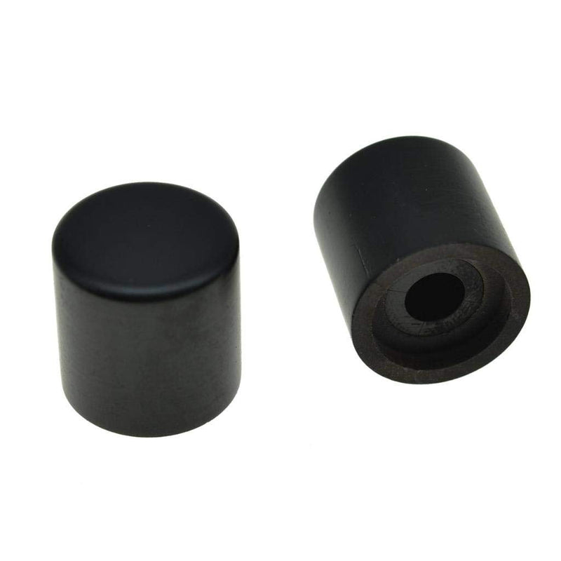 KAISH 2-Pack Wood Knobs Tele Style Flat Top Dome Knobs Guitar Bass Wood Knob Barrel Knobs Ebony Wood