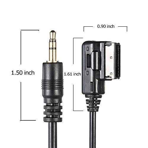 TurnRaise Portable Music Interface AMI MMI AUX Adapter Cable 3.5mm Jack Aux-in MP3 Cable for Audi A3/A4/A5/A6/A8/Q5/Q7/R8/TT,VW Jetta GTI GLI Jetta Passat CC Tiguan Touareg EOS Golf Mk 6 - 2M