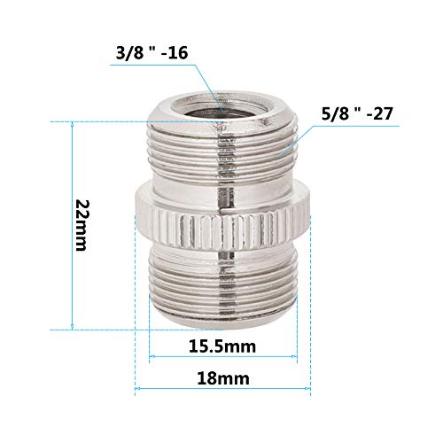 CAMVATE 5/8"-27 Male to 1/4"-20 Female and 3/8"-16 Female Microphone Screw Adapter(2 Pieces) - 2729