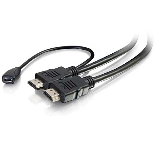 C2G HDMI Cable, 4K, High Speed HDMI Cable, Built-in Power Inserter, 60Hz, 6 Feet (1.82 Meters), Black, Cables to Go 56790