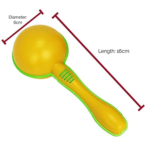 A-Star AP5131 Plastic Maracas Yellow - Pair - 16cm Shaker, Educational Rhythm Instrument for Children